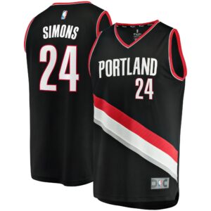Anfernee Simons Portland Trail Blazers Fanatics Fast Break Replica Jersey Black - Icon Edition