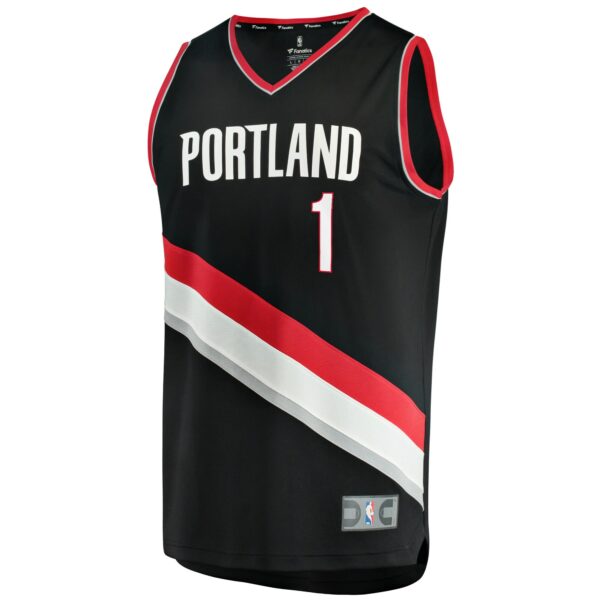 Anfernee Simons Portland Trail Blazers Fanatics Fast Break Replica Jersey - Icon Edition - Black - Image 3