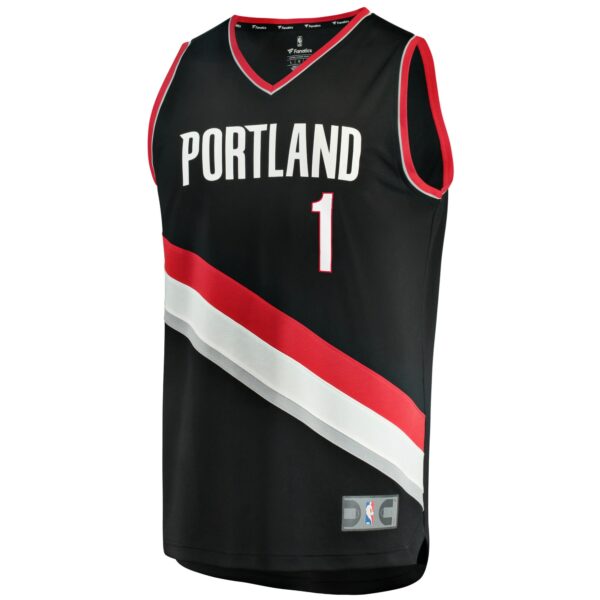 Anfernee Simons Portland Trail Blazers Fanatics Fast Break Replica Jersey - Icon Edition - Black - Image 3