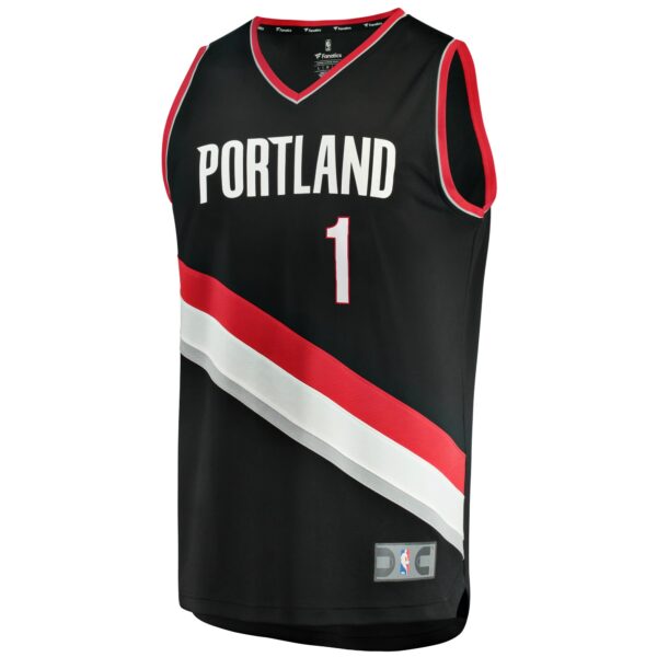 Anfernee Simons Portland Trail Blazers Fanatics Fast Break Replica Player Jersey - Icon Edition - Black - Image 3