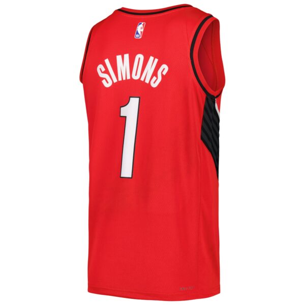 Anfernee Simons Portland Trail Blazers Jordan Brand Swingman Player Jersey - Statement Edition - Red - Image 4