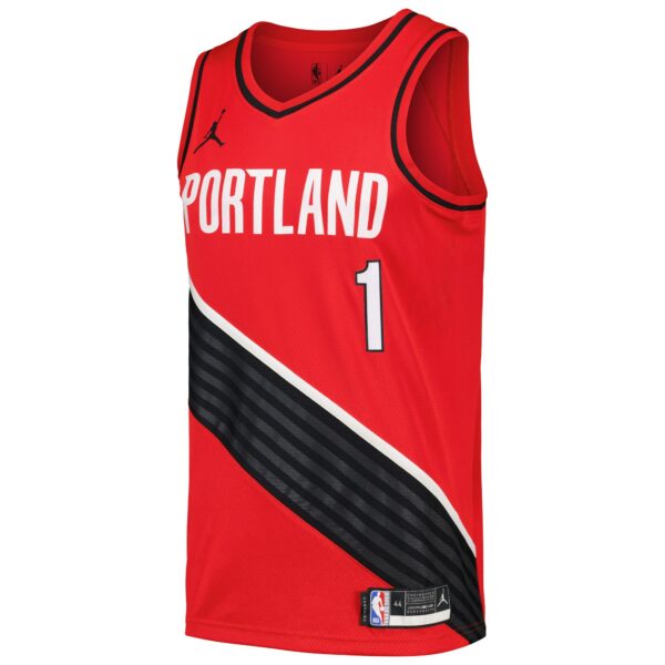 Anfernee Simons Portland Trail Blazers Jordan Brand Swingman Player Jersey - Statement Edition - Red - Image 3