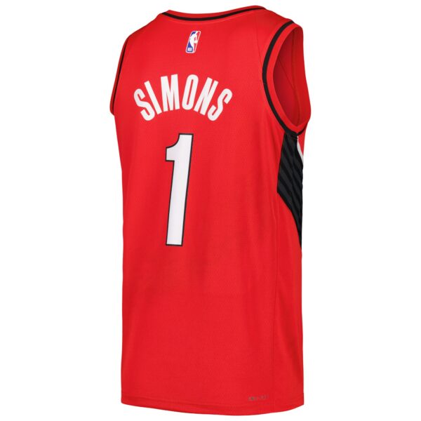 Anfernee Simons Portland Trail Blazers Jordan Brand Swingman Player Jersey - Statement Edition - Red - Image 4