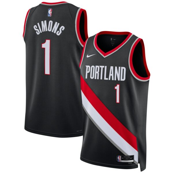 Anfernee Simons Portland Trail Blazers Nike Unisex Swingman Jersey - Icon Edition - Black - Image 2