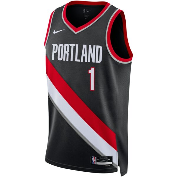 Anfernee Simons Portland Trail Blazers Nike Unisex Swingman Jersey - Icon Edition - Black - Image 3