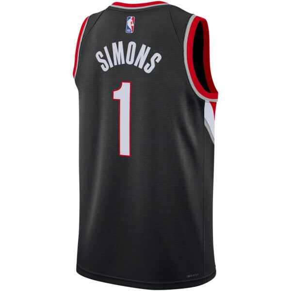 Anfernee Simons Portland Trail Blazers Nike Unisex Swingman Jersey - Icon Edition - Black - Image 4