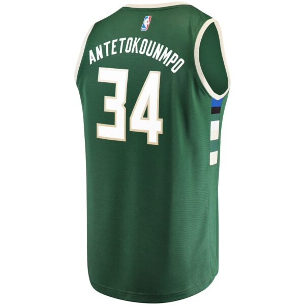 Antetokounmpo Milwaukee Bucks Fanatics Fast Break Replica Player Jersey Green - Icon Edition - Image 4