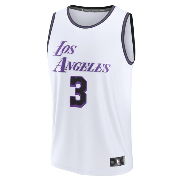 Anthony Davis Los Angeles Lakers Fanatics Fastbreak Jersey - City Edition - White - Image 2