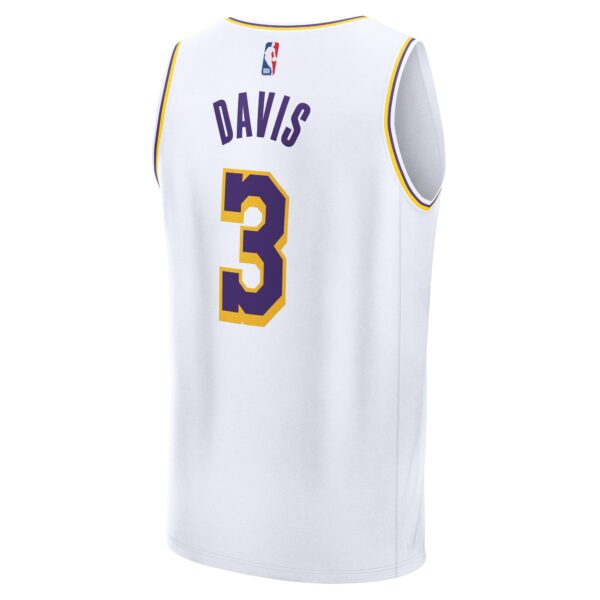 Anthony Davis Los Angeles Lakers Fanatics Youth Fast Break Replica Player Jersey - Association Edition - White - Image 4