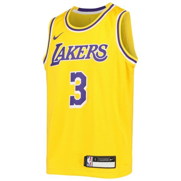 Anthony Davis Los Angeles Lakers Nike Youth Swingman Jersey - Icon Edition - Gold - Image 3