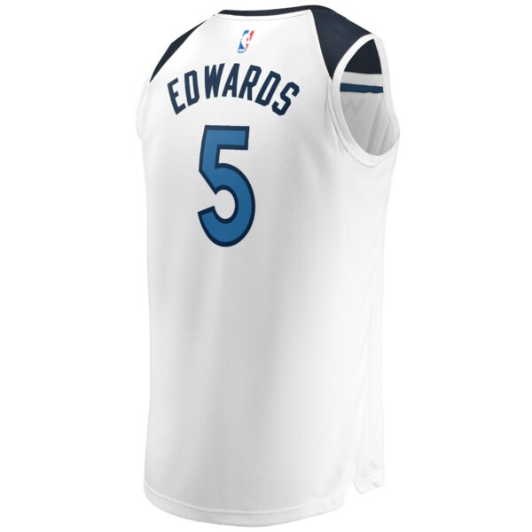 Anthony Edwards Minnesota Timberwolves Fanatics Fast Break Replica Player Jersey - Association Edition - White - Image 4