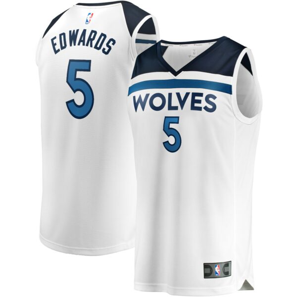 Anthony Edwards Minnesota Timberwolves Fanatics Fast Break Replica Player Jersey - Association Edition - White - Image 2