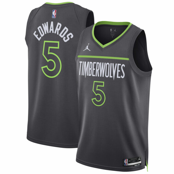 Anthony Edwards Minnesota Timberwolves Jordan Brand Unisex Swingman Jersey - Statement Edition - Charcoal - Image 2