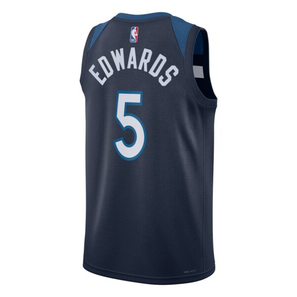 Anthony Edwards Minnesota Timberwolves Nike Unisex Badge Swingman Replica Jersey - Icon Edition - Navy - Image 4