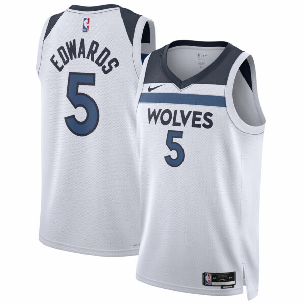 Anthony Edwards Minnesota Timberwolves Nike Unisex Swingman Jersey - Association Edition - White - Image 2