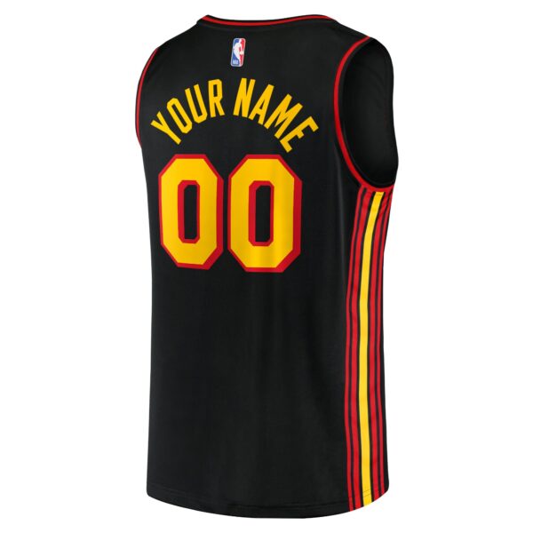 Atlanta Hawks Fanatics Fast Break Replica Custom Jersey Black - Statement Edition - Image 4