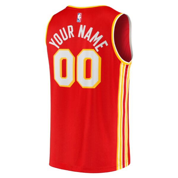 Atlanta Hawks Fanatics Fast Break Replica Custom Jersey - Icon Edition - Red - Image 4