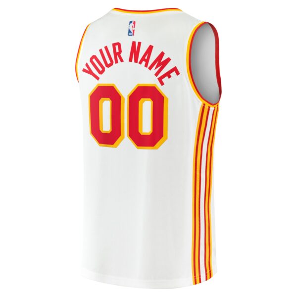 Atlanta Hawks Fanatics Youth Fast Break Replica Custom Jersey - Association Edition - White - Image 4