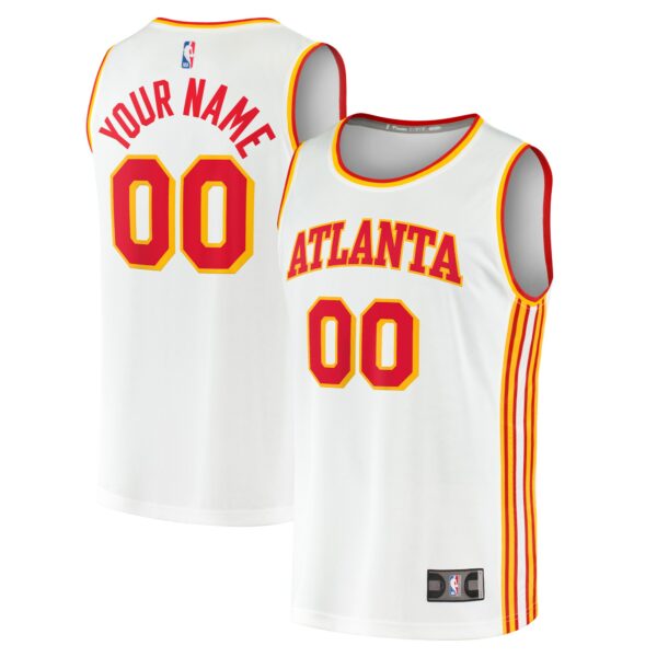 Atlanta Hawks Fanatics Youth Fast Break Replica Custom Jersey - Association Edition - White - Image 2