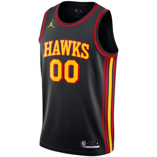 Atlanta Hawks Jordan Brand Swingman Custom Jersey - Statement Edition - Black - Image 3