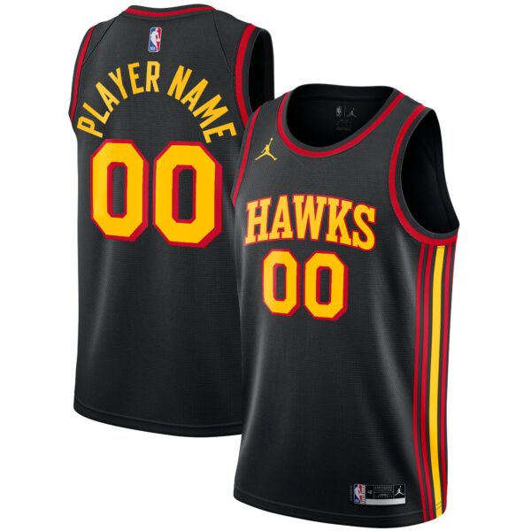 Atlanta Hawks Jordan Brand Swingman Custom Jersey - Statement Edition - Black - Image 2