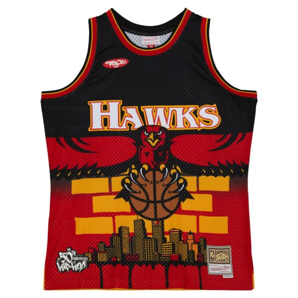 Atlanta Hawks Mitchell & Ness x Tats Cru Hardwood Classics Fashion Jersey - Black - Image 3