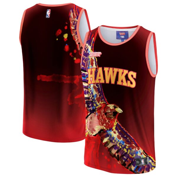 Atlanta Hawks NBA & KidSuper Studios by Fanatics Unisex Hometown Jersey - Red - Image 2