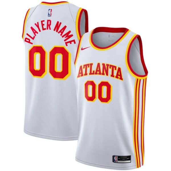 Atlanta Hawks Nike 2020/21 Swingman Custom Jersey - Association Edition - White - Image 2