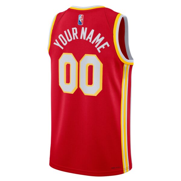 Atlanta Hawks Nike 2021/22 Diamond Swingman Custom Jersey - Icon Edition - Red - Image 4