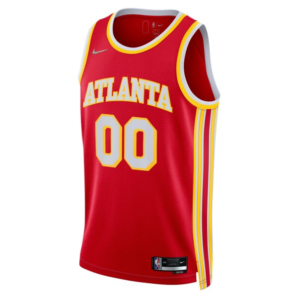 Atlanta Hawks Nike 2021/22 Diamond Swingman Custom Jersey - Icon Edition - Red - Image 3