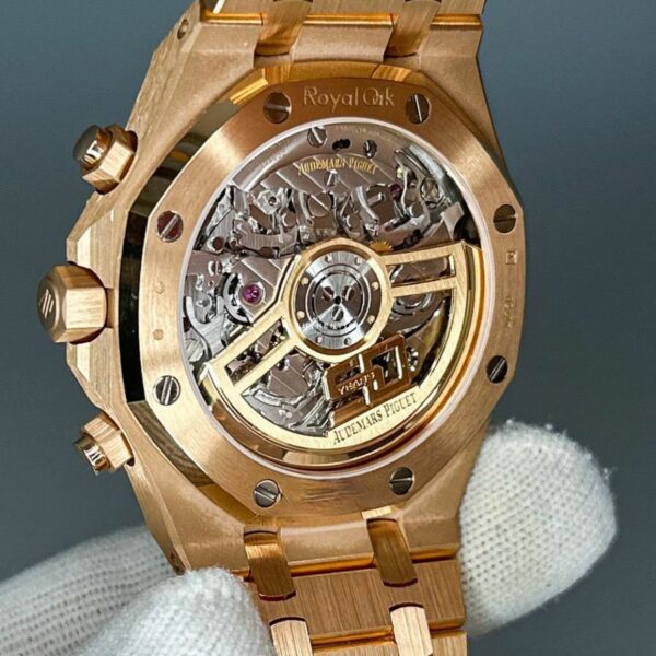 Audemars Piguet Royal Oak 26240OR.OO.1320OR.04 Selfwinding Chronograph 50th Anniversary Rose Gold Khaki Green Dial Watch - Image 6