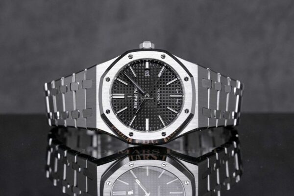 Audemars Piguet Royal Oak 41Mm Black Dial Stainless Steel Bracelet MenS Watch - Image 7