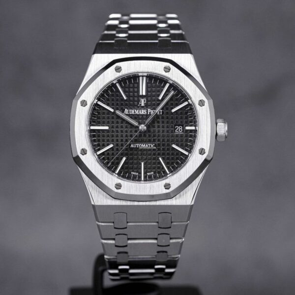 Audemars Piguet Royal Oak 41Mm Black Dial Stainless Steel Bracelet MenS Watch - Image 2