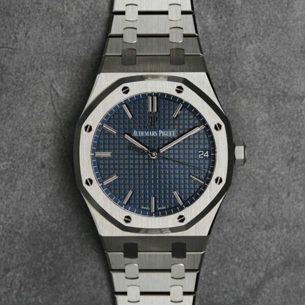Audemars Piguet Royal Oak 41Mm blue Dial Stainless Steel Bracelet MenS Watch - Image 2