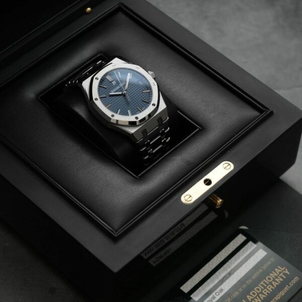 Audemars Piguet Royal Oak 41Mm blue Dial Stainless Steel Bracelet MenS Watch - Image 7