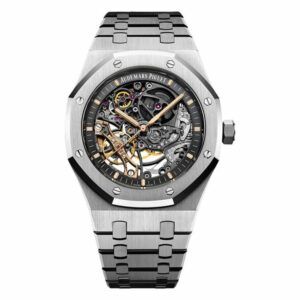 Audemars Piguet Royal Oak 41Mm Double Balance Wheel Openworked Stainless Steel Slate Gray Dial 15407St.Oo.1220St.01 Watch