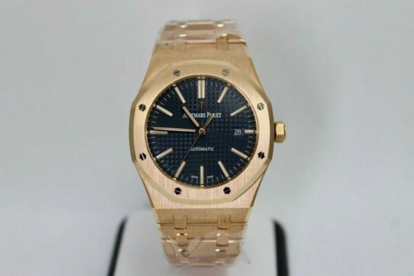 Audemars Piguet Royal Oak 41mm Full Rose Gold Blue Dial Watch - Image 5