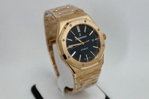 Audemars Piguet Royal Oak 41mm Full Rose Gold Blue Dial Watch - Image 2