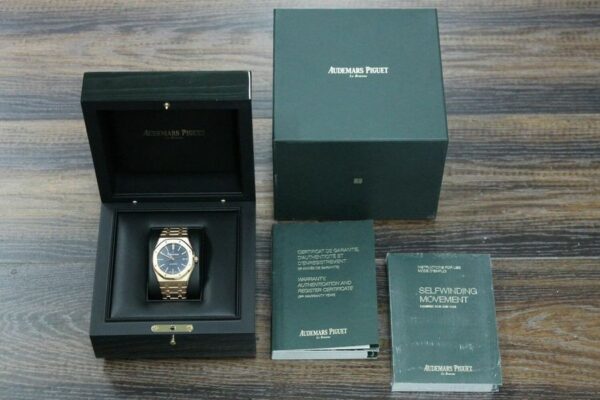 Audemars Piguet Royal Oak 41mm Full Rose Gold Blue Dial Watch - Image 8