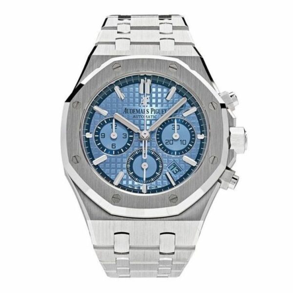 Audemars Piguet Royal Oak Chronograph 38Mm White Gold Light Blue Dial 26317Bc Watch