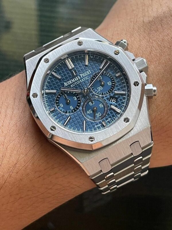 Audemars Piguet Royal Oak Chronograph 41Mm Blue Grande Tapisserie Dial 26320St  Watch - Image 9