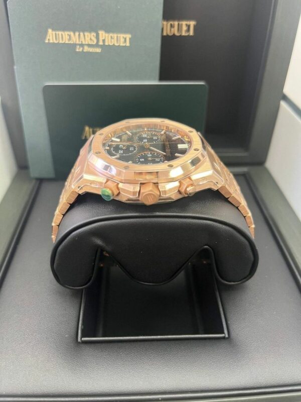 Audemars Piguet Royal Oak Chronograph 41Mm Rose Gold Bracelet Black Dial Watch - Image 5