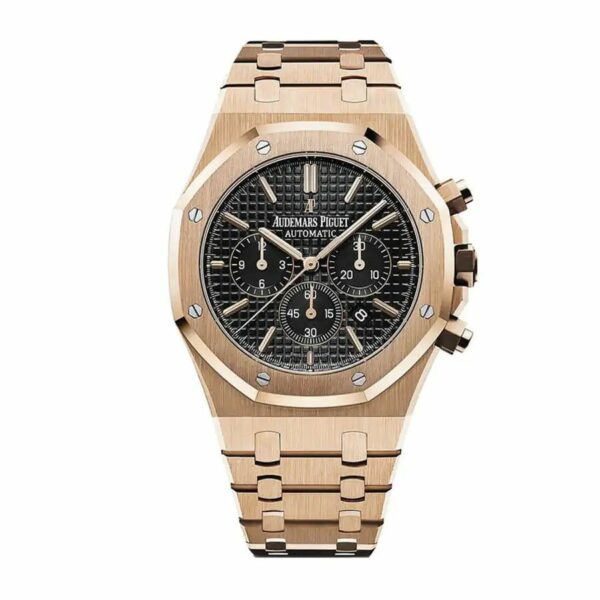 Audemars Piguet Royal Oak Chronograph 41Mm Rose Gold Bracelet Black Dial Watch