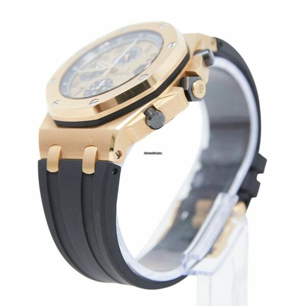 Audemars Piguet Royal Oak Offshore Chronograph 26470OR.OO.A002CR.01 Rose Gold Pink Dial on Rubber Strap Watch - Image 8