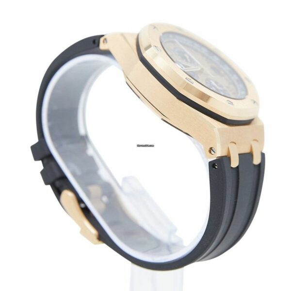 Audemars Piguet Royal Oak Offshore Chronograph 26470OR.OO.A002CR.01 Rose Gold Pink Dial on Rubber Strap Watch - Image 9