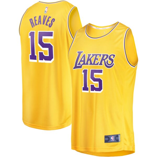 Austin Reaves Los Angeles Lakers Fanatics Youth Fast Break Player Jersey - Icon Edition - Gold - Image 2