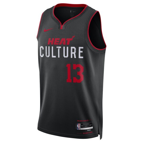 Bam Adebayo Miami Heat Nike Unisex 2023/24 Swingman Jersey - Black - City Edition - Image 3