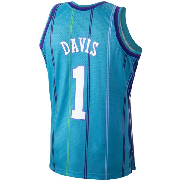 Baron Davis Charlotte Hornets Mitchell & Ness 1999/00 Hardwood Classics Swingman Jersey - Teal - Image 4