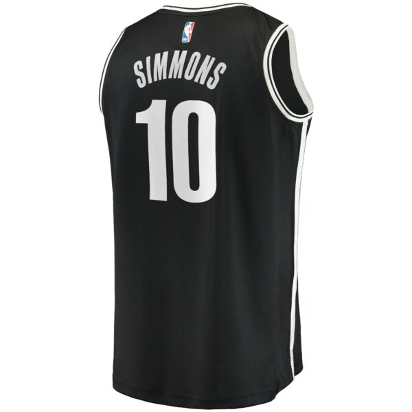 Ben Simmons Brooklyn Nets Fanatics Youth 2021/22 Fast Break Replica Jersey - Icon Edition - Black - Image 4