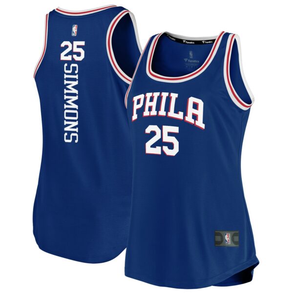 Ben Simmons Philadelphia 76ers Fanatics Women's Fast Break Team Tank Jersey - Icon Edition - Royal - Image 2